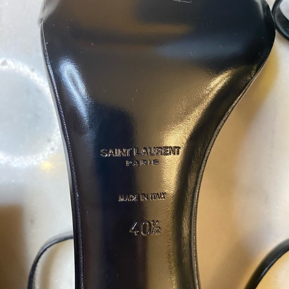 YSL Saint Laurent Black Strappy Stiletto Heels Womens Shoes 40.5 / 10 US NWT - Picture 10 of 13